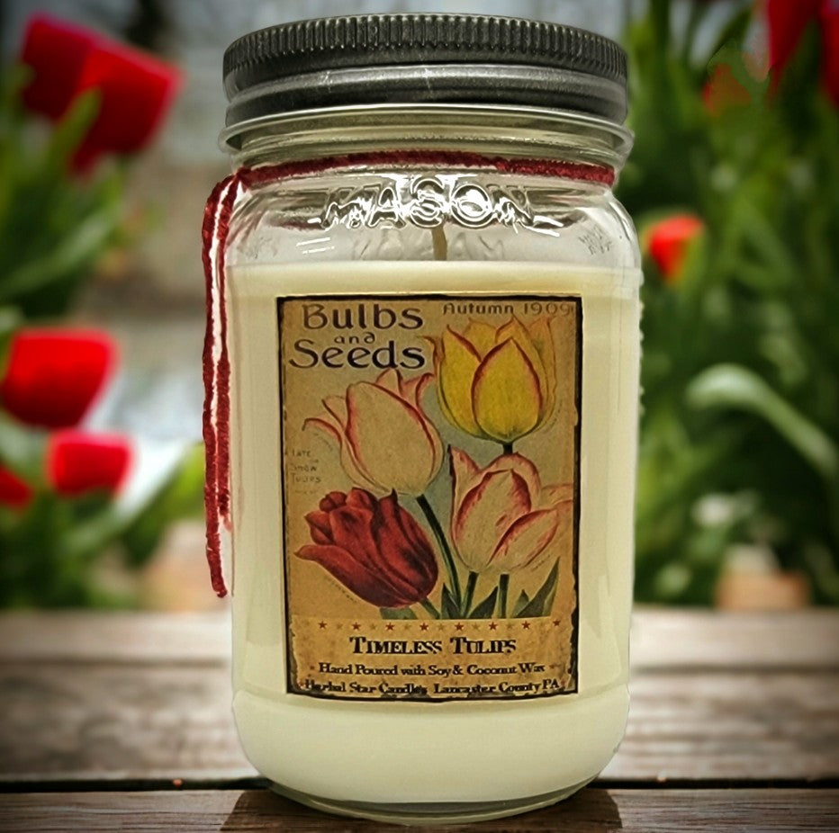 Tulpjar24 Timeless Tulips 24oz Soy Jar Candle Old Farmhouse Primitives 8872