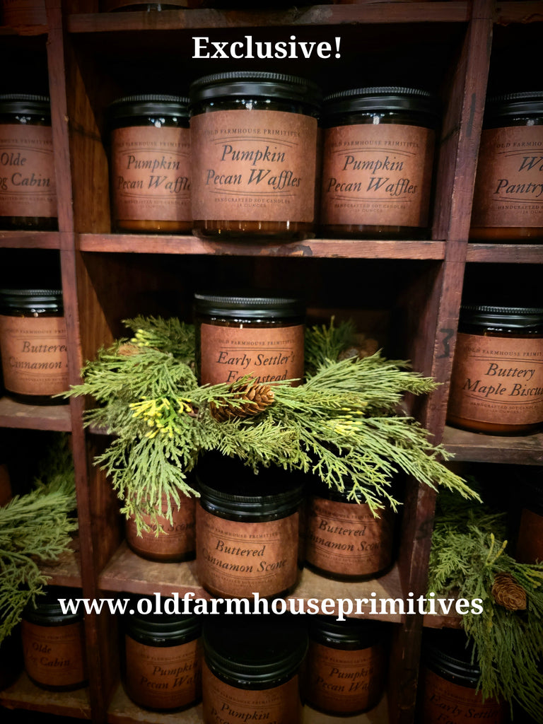 Exclusive Old Farmhouse Primitives 16oz Soy Jar Candles ♥️ New Scents 9915