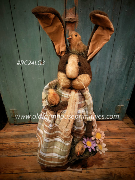 RC24S98 RUGGED CHIC Primitive Brown & Cream Girl Bunny 🐰 LAST ONE! – Old  Farmhouse Primitives