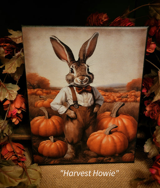 # HGC1055 "HOWIE" Harvest Rabbit 🐇 8x10 Canvas Print