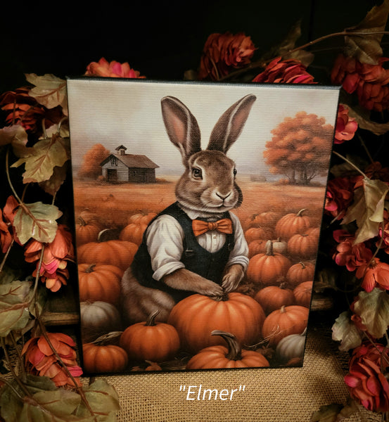#HGC1061 "ELMER" Harvest Rabbit 🐇 8x10 Canvas