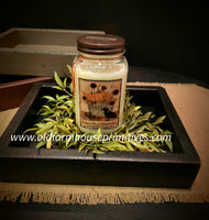 #WHBT-BL  Primitive Black Wood  Candle Tray