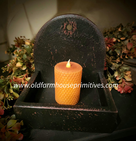 #WHSD-BLK  Primitive "Distressed Black" Wood Candle/Soap Box