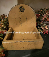 #WHSD-MS  Primitive "Distressed Mustard" Wood Soap/Candle Box