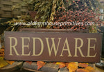 #WHRDW Primitive "REDWARE" 6"x18" Sign