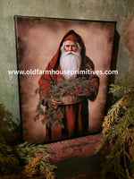 #HGC1071 Primitive "Father Christmas Santa" 8x10 Canvas Print