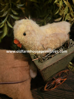 #GABNCT  Handmade Bunny Pulling Cart w/ Chick