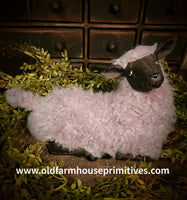 #96965A Primitive Laying "Wooly" Gray Sheep