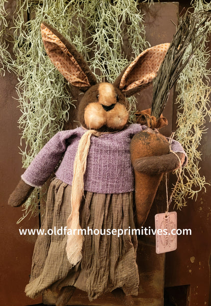 #RC25-R Primitive Hanging "Rachel" Rabbit 🐰 By RUGGED CHIC