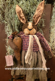 #RC25-C Primitive Hanging "Caroline" Rabbit  🐰 By RUGGED CHIC