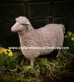 #MT26101  Large Primitive Standing "Wooly" Sheep 23 Inch