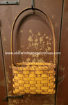 #SFDB-M Primitive Small Flat Wall Or Door Basket - Mustard