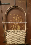 #FDB-AW Primitive Large Flat Wall Or Door Basket - Antique White