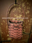 #FLW-R Primitive Burgundy Hanging Flower Basket