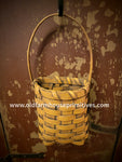 #FLW-M Primitive Mustard Hanging Short Flower Basket