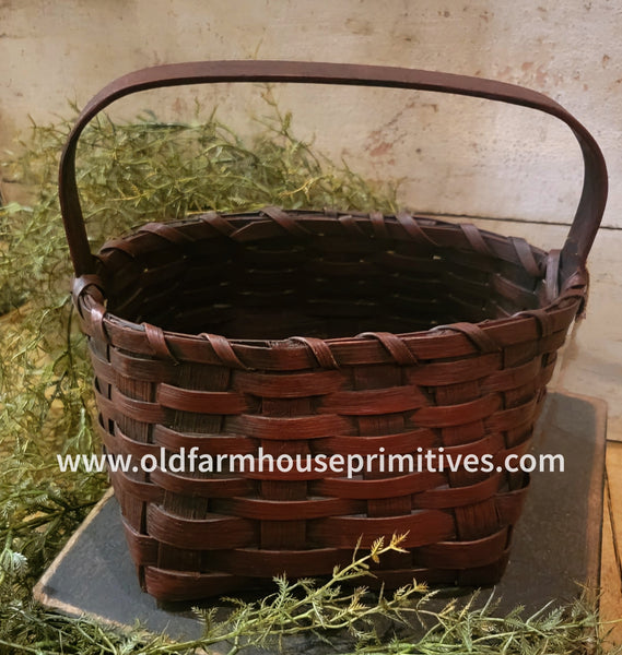 #WGKP-CR Primitive "Colonial Red" Keeping Basket MADE IN THE USA