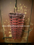 #WGFLW-CR Primitive "Colonial Red" Flower Basket MADE IN THE USA