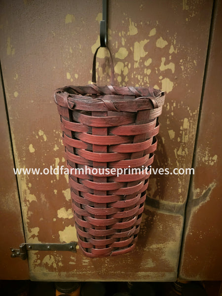 #WGFLW-CR Primitive "Colonial Red" Flower Basket MADE IN THE USA