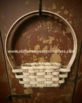 #SDAW Primitive In Between The Door Wall Basket  “Antique White” Made In The USA