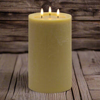 #201043 Realistic Tall Dark Champagne Flameless 3-Wick "Melt Effect" Candle