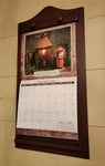 #WHC-BR Primitive "Distressed Burgundy" Wood Calendar Holder