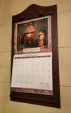 #WHC-BR Primitive "Distressed Burgundy" Wood Calendar Holder