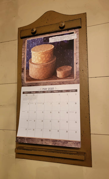 #WHC-M Primitive "Distressed Mustard" Wood Calendar Holder