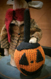 LI-F2  Primitive Wool Mouse With Jack O Lantern  MADE IN THE USA