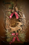 #OTS-2405 Primitive "Reindeer" Wreath