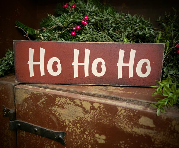 #WH-4HO  "Ho Ho Ho" Wood 4"x12" Sign