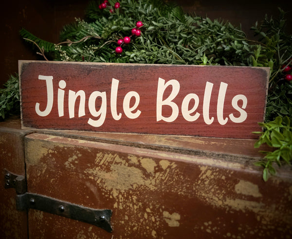 #WH-4JB "Jingle Bells" Wood 4"x12" Sign