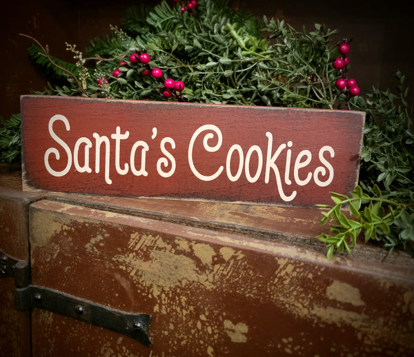 #WH-4SC "Santa's Cookies" 4"x12" Wood Sign