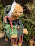 #RAM3  "WENDY" Christmas Mouse Holding Candy Cane