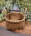 #BK55 Primitive "Grubby Natural" Mini Wool Gathering Basket