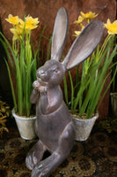 #N1804B "Paws Up" Blackened Resin Rabbit