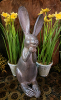 #N1804B "Paws Up" Blackened Resin Rabbit