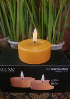 #RF-0456-1 Flameless "Mustard Curry" JUMBO Tealight Candle - Set of Two