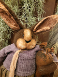 #RC25-R Primitive Hanging "Rachel" Rabbit 🐰 By RUGGED CHIC