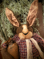 #RC25-C Primitive Hanging "Caroline" Rabbit  🐰 By RUGGED CHIC