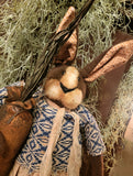 #RC25-D2 Primitive Hanging "Debbie" Rabbit rabbit 🐰 By RUGGED CHIC