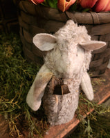 #RJSHP  Handmade "BELLA" Stump Doll Lamb With Bell - MADE IN USA