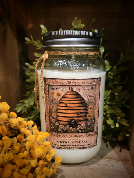 #SHCJAR24  Spiced Honey Cake 24oz Soy Wax Jar Candle