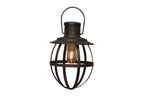 #BHL845 Outdoor "Rusty Bronze" Hanging "Dusk to Dawn" LED Battery Operated Lantern