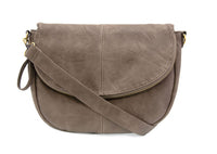 #L8214-17 "Dark Taupe" Selma Saddle Crossbody Bag