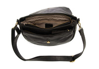 #L8214-00 "Black" Selma Saddle Crossbody Bag