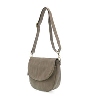 #L8214-17 "Dark Taupe" Selma Saddle Crossbody Bag