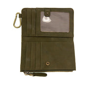 #L8213-03 "Olive" Bobbie Bifold Wallet With Carabiner