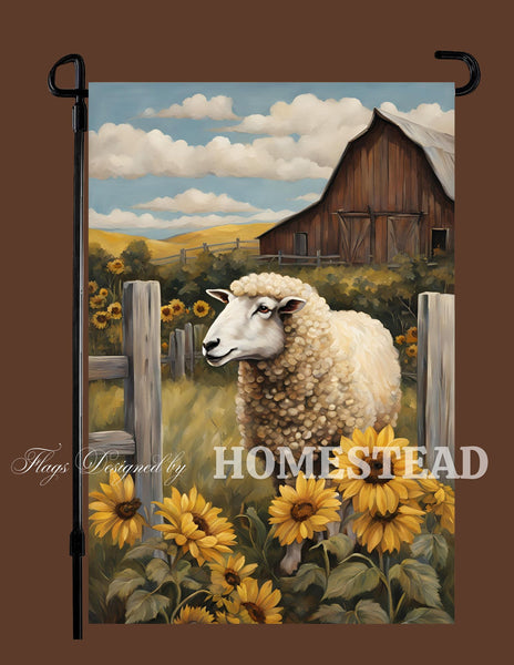 #GF-1099 "Sheep & Sunflowers" Garden Flag