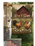 #LF-1112 "Rise & Shine Roosters" House/Yard Flag