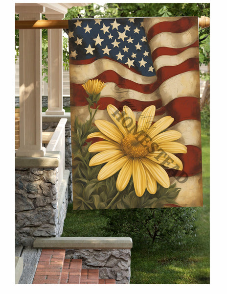 #LF-2508 "Americana Daisy" House/Yard Flag